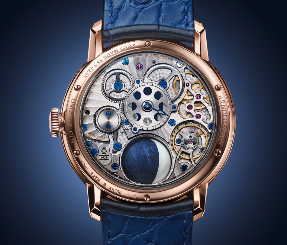 Arnold & Son Luna Magna en or rouge et météorite : astre et contrastes