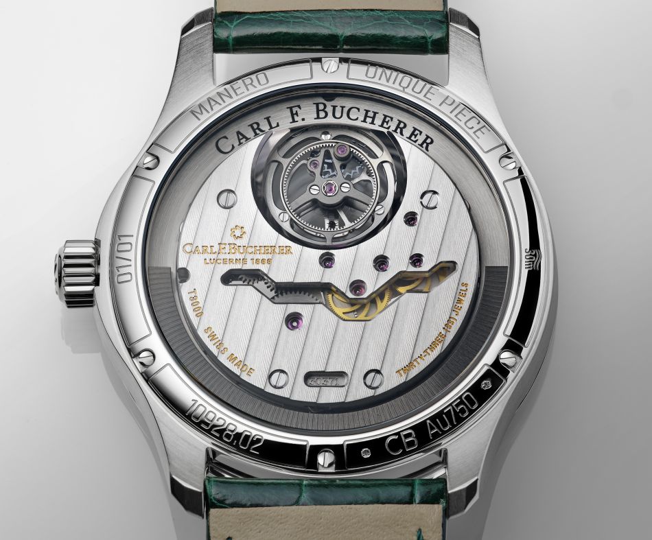 Carl F. Bucherer Manero Tourbillon Double Peripheral Green Paradise : pièce unique pour la DWW Carl F. Bucherer Manero Tourbillon Double Peripheral Green Paradise : pièce unique pour la DWW