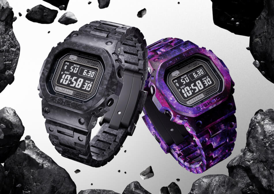 G-SHOCK : la gamme 5000 est présentée dans une version fabriquée à partir de différents matériaux en carbone G-SHOCK : la gamme 5000 est présentée dans une version fabriquée à partir de différents matériaux en carbone
