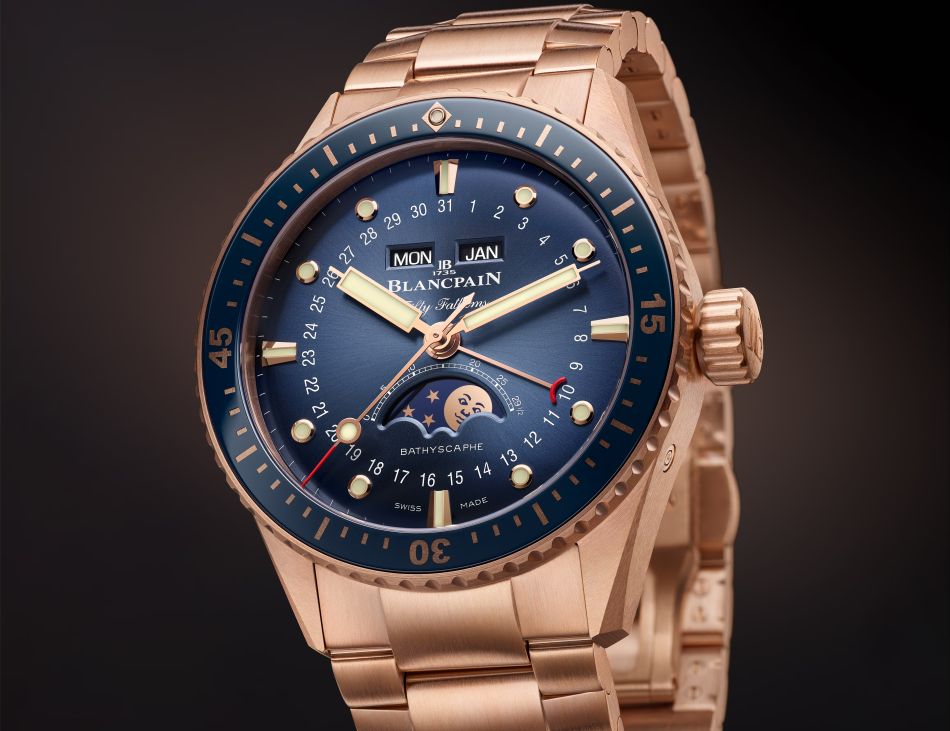Blancpain : la Bathyscaphe arrive en deux nouvelles versions entièrement en or rouge