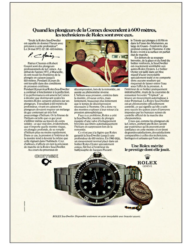 Rolex et la Comex : en plongée, le temps est une donnée vitale Rolex et la Comex : en plongée, le temps est une donnée vitale