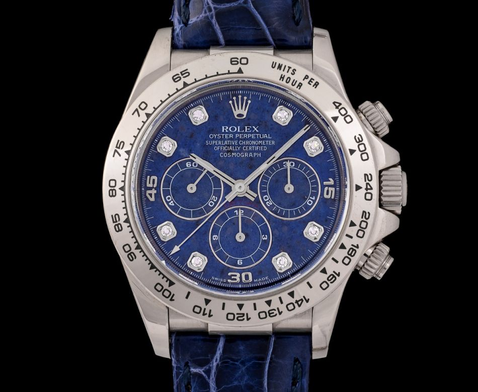 Watchfid : vente d'une exceptionnelle série de 4 Rolex Daytona 16519 aux cadrans de couleur