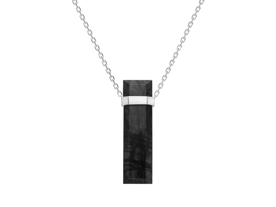 Maison Heavenly : le collier Meteor en platine et pierre ornementale
