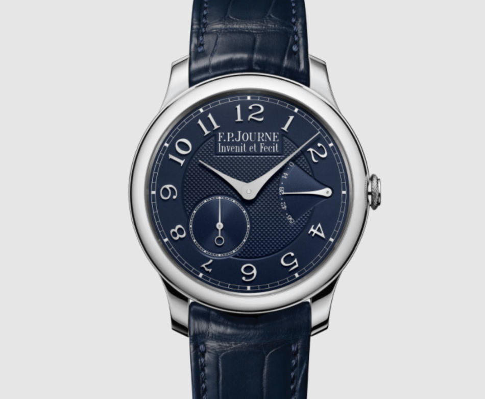 2025 : F.P.Journe célèbre les vingt ans du Chronomètre Souverain avec un cadran en argent guilloché bleu