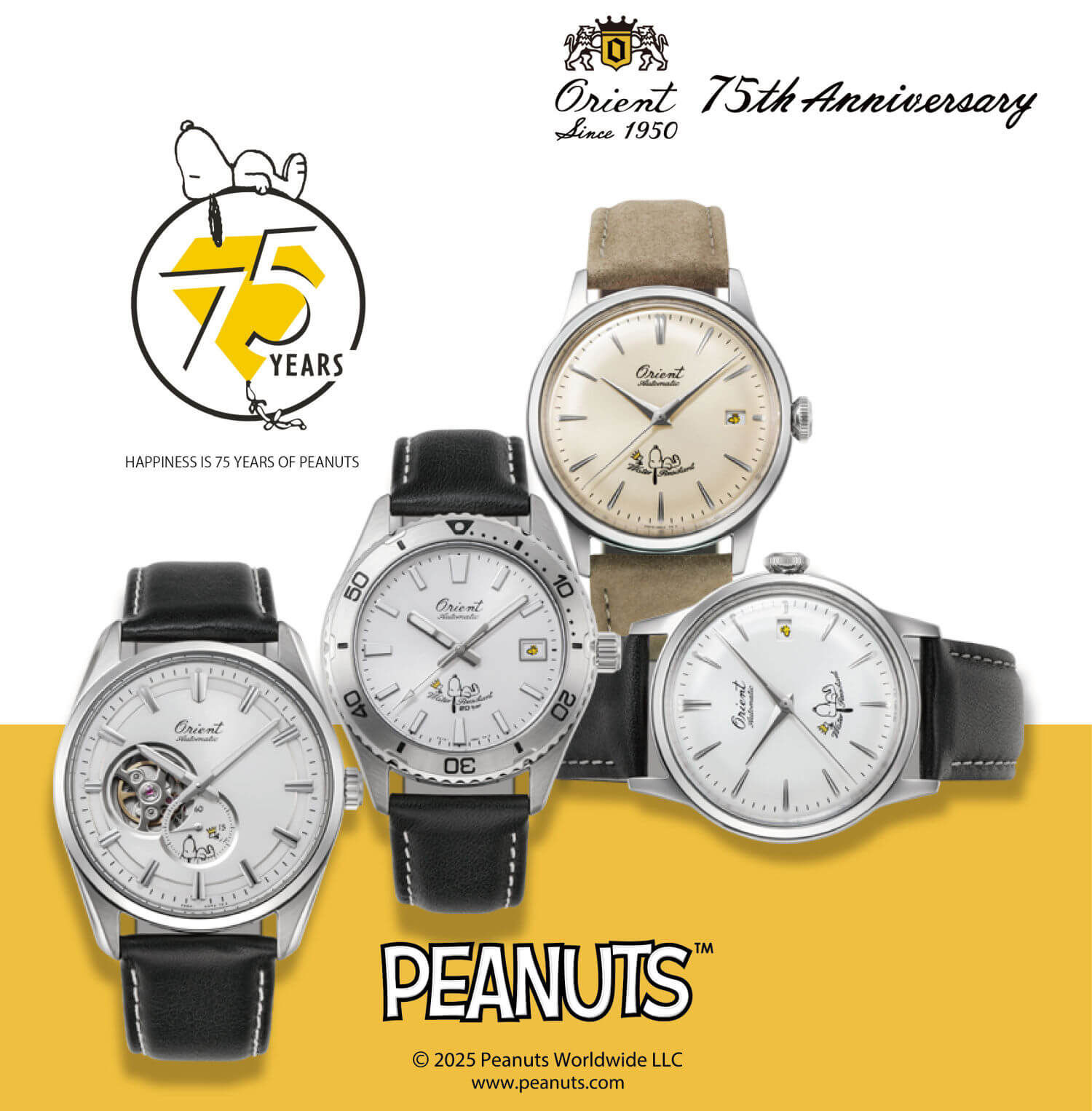Orient Bambino 38 : une première collab' avec Snoopy