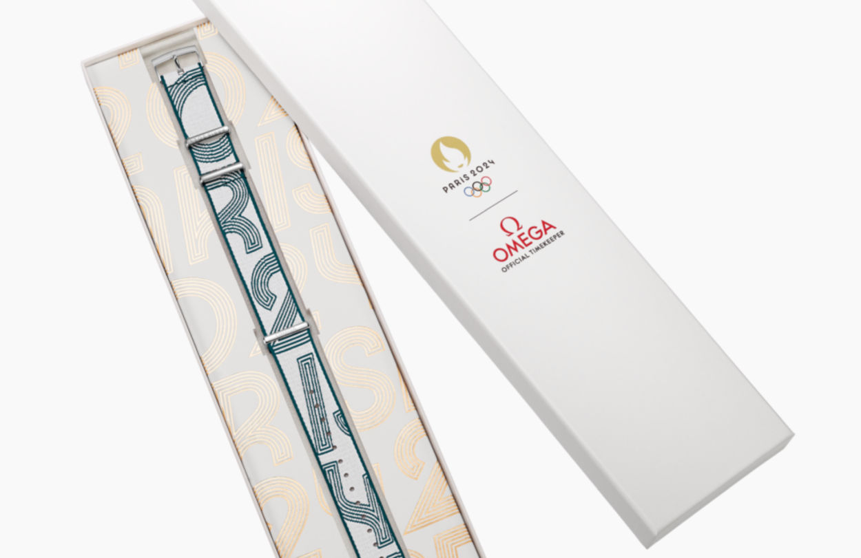 Les bracelets Nato d'Omega pour les JO de Paris restent en vente sur le site Internet de la marque
