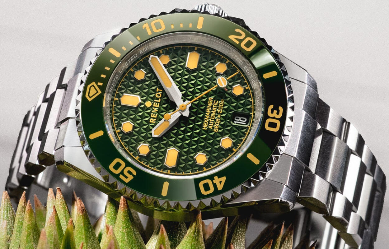 Revelot Hexmariner 39 Durian : une montre dédiée au Roi des Fruits en Asie