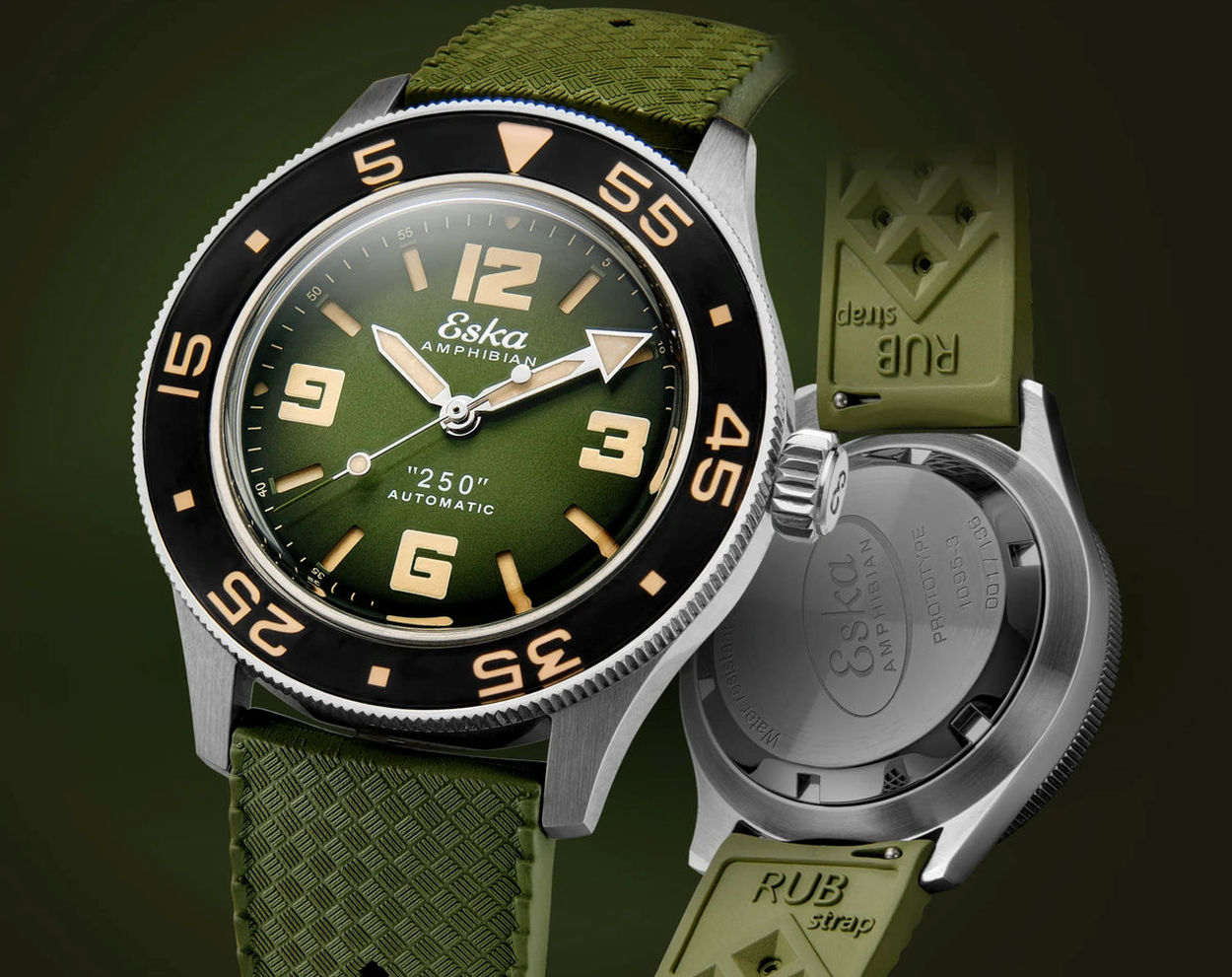 Eska Amphibian "250" Green Turtle : nouvelle série limitée à 136 exemplaires avec cadran vert fumé