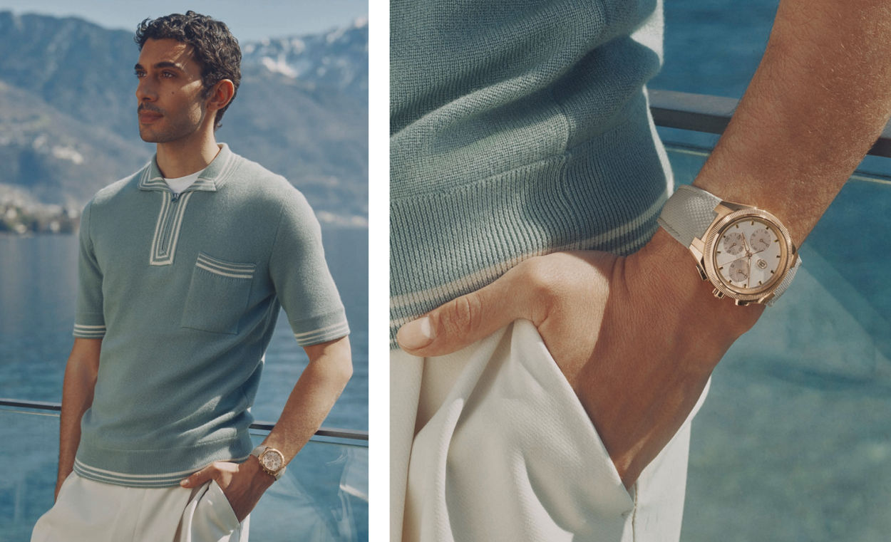 Tonda PF Sport Chronographe or rose "sandstone" : l'été en pente douce