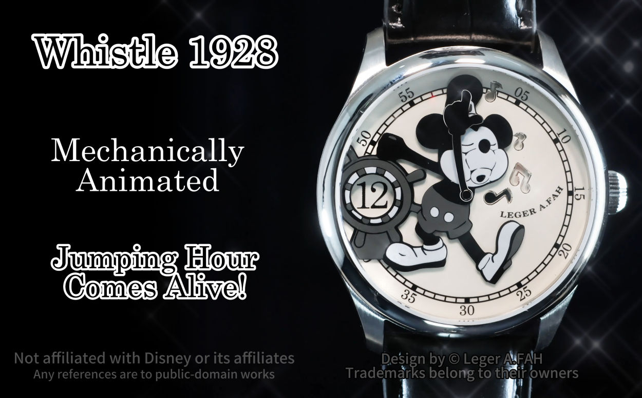 Whistle 1928 : un Mickey heures sautantes et trois notes de musique animées !