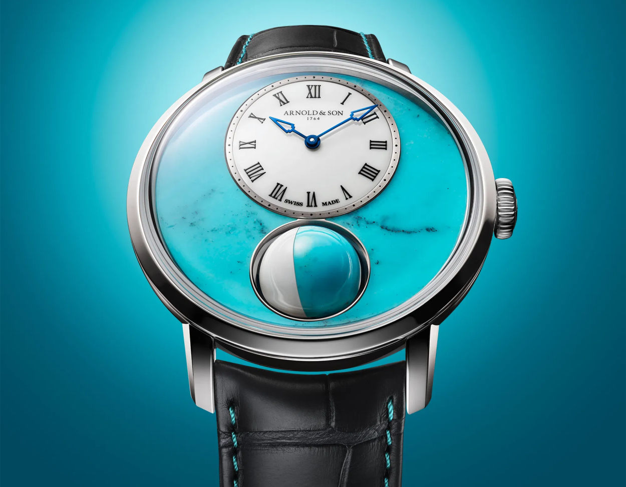 Arnold & Son Luna Magna Steel Turquoise Edition : pour le marché américain