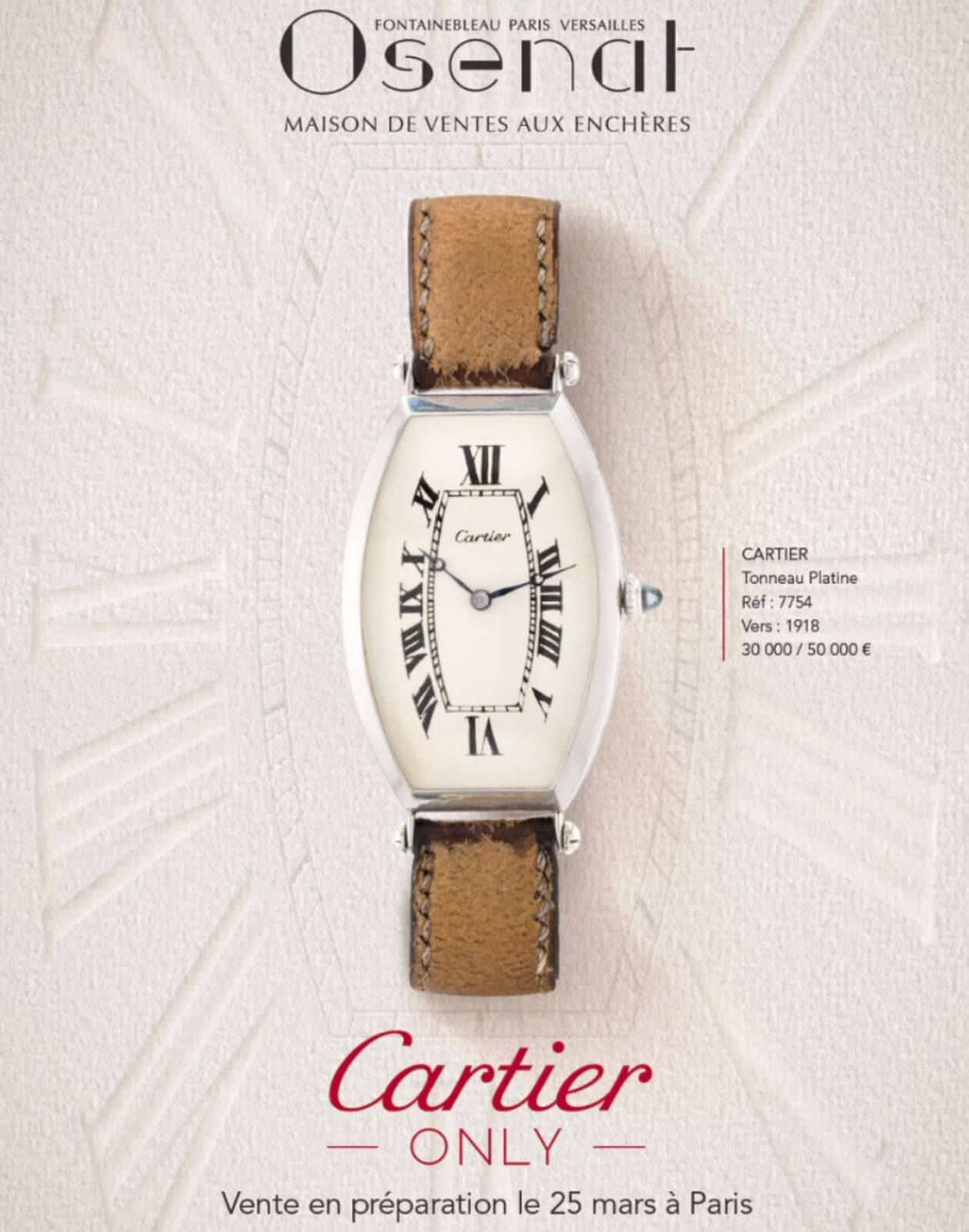"Cartier Only" par Osenat : la consécration des montres du joaillier parisien aux enchères
