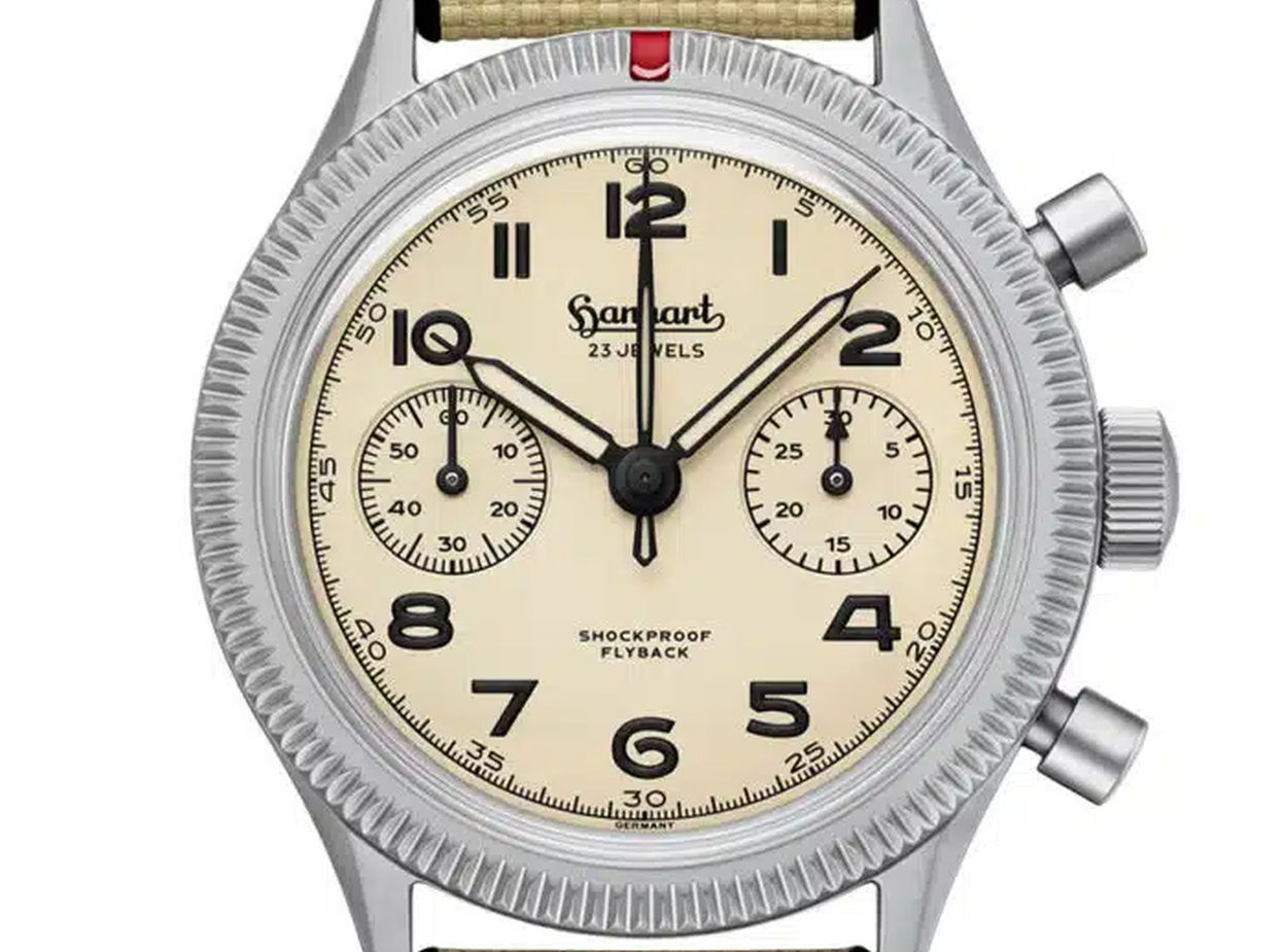 Hanhart 417 Ti Desert Dial : un chono flyback de légende en titane au style militaire revisté