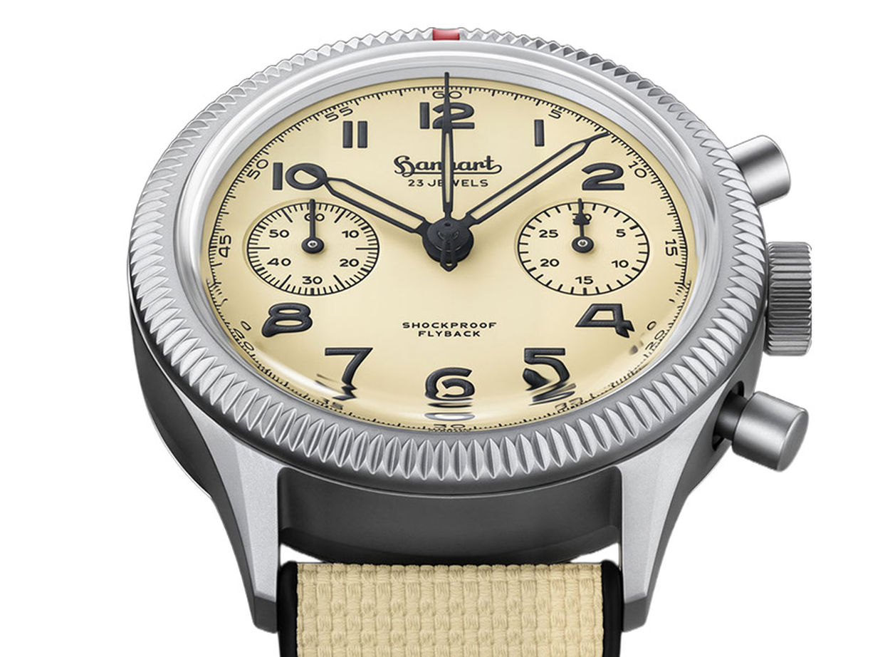 Hanhart 417 Ti Desert Dial : un chono flyback de légende en titane au style militaire revisté