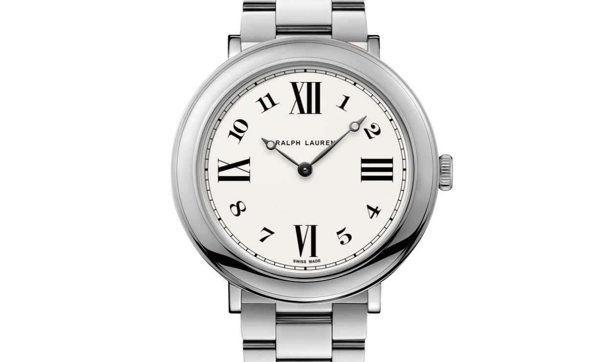 Ralph Lauren 888 : 38 mm, bracelet et boitier acier et calibre quartz