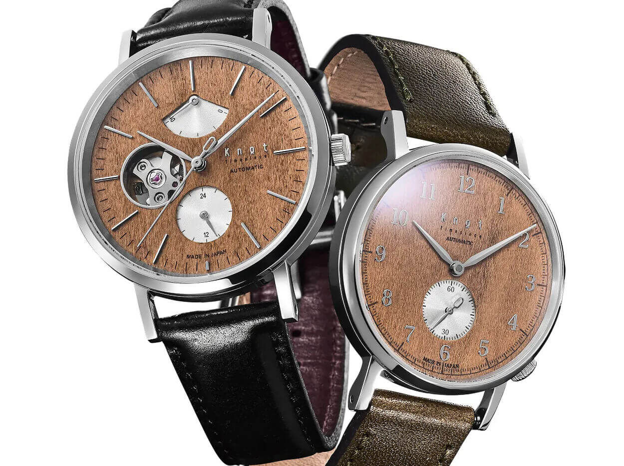 Knot : l'horloger nippon propose une jolie collection accessible avec cadrans en bois