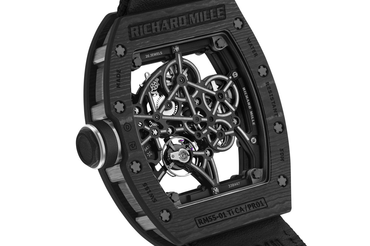 Richard Mille RM 55-01 à remontage manuel : sobre et légère à la fois