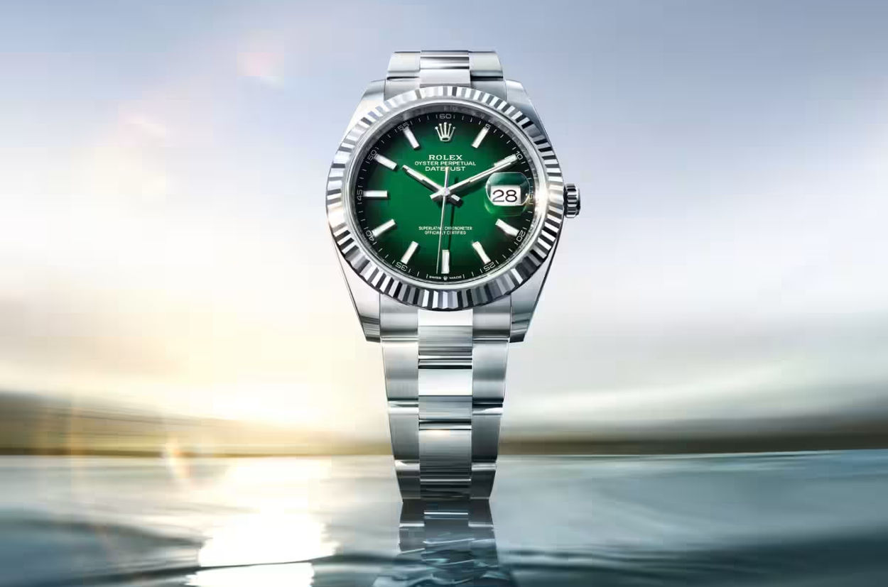 Datejust 41 : aux couleurs de Rolex avec un cadran vert ombré laqué vert