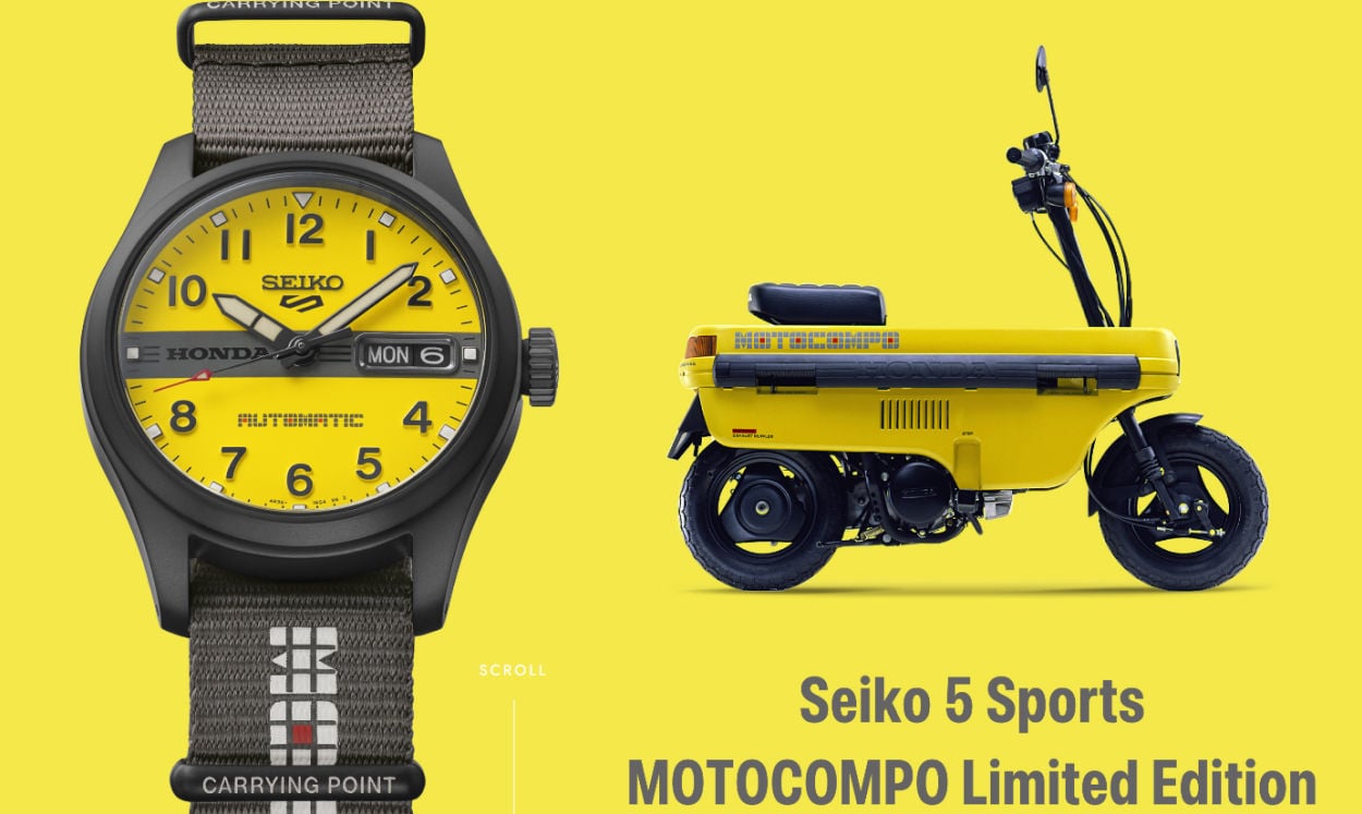 Seiko 5 Sports Motocompo : l'icône du scooter pliable japonais renaît au poignet