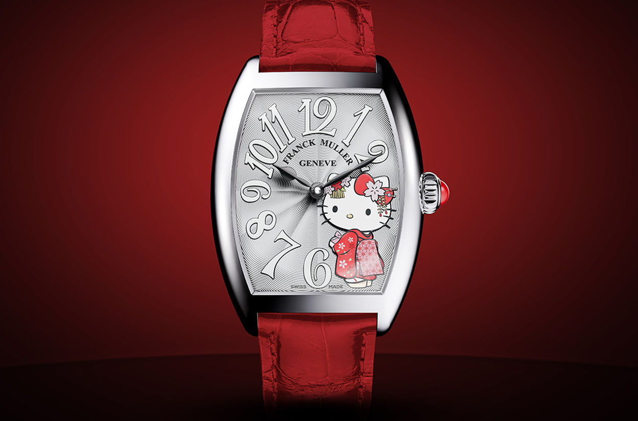 Franck Muller imagine une Cintrée Curvex aux couleurs d'Hello Kitty