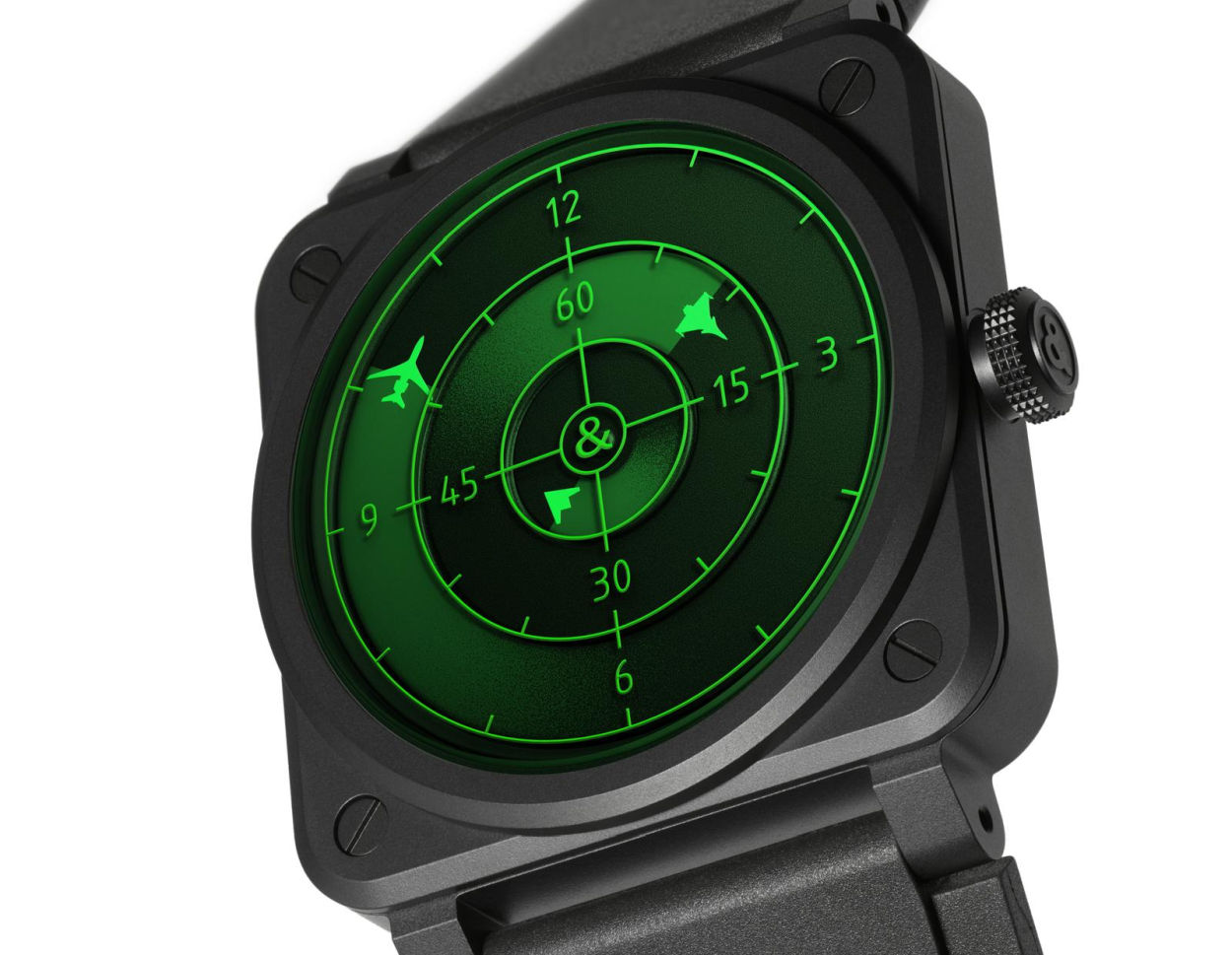 Bell & Ross BR-03 Green Radar Ceramic : trois avions pour donner l'heure
