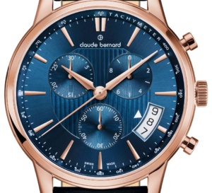 Claude Bernard Classic Chronograph : cadran bleu cobalt