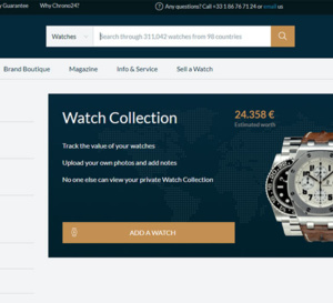Watch collection : l'outil qui calcule la valeur de votre collection horlogère sur Chrono24