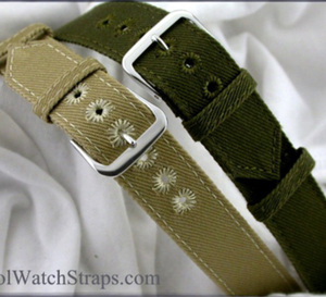 CoolWatchStraps.com : des bracelets-montres de type « militaire » 100% coton