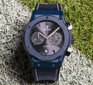 Hublot chrono Classic Fusion UEFA : tout bleu !