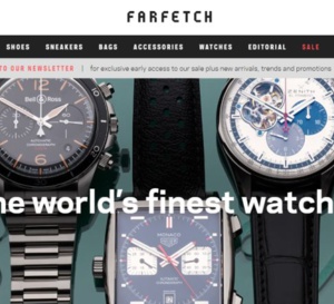 Farfetch se lance dans la vente en ligne de montres de luxe