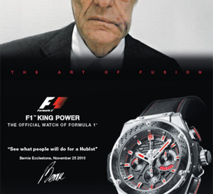 Hublot et Bernie Ecclestone : une pub « coup de poing »