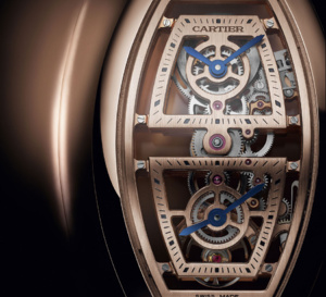 Cartier : une splendide montre Tonneau double fuseau horaire et squelette