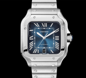 Cartier Santos avec cadran bleu dégradé très tendance