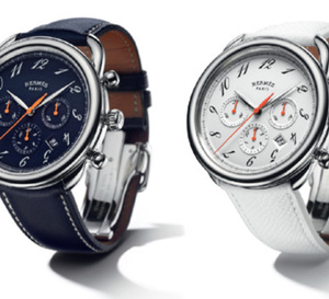 Hermès Arceau Chrono Colors : bleu, blanc, orange