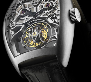 Franck Muller Giga Tourbillon : le tourbillon occupe la moitié de la montre