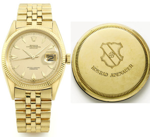 Genève : la montre Rolex du chancelier Allemand Konrad Adenauer vendue 138.000 euros