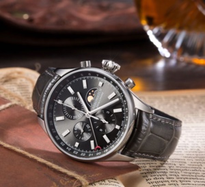 Aerowatch Les Grandes Classiques Chrono date et phase de Lune