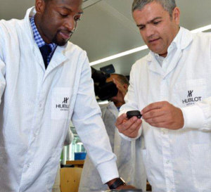 Dwyane Wade, ambassadeur Hublot visite la manufacture de Nyon