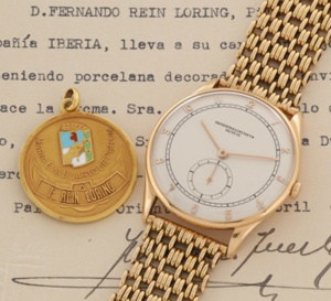 Antiquorum : la Vacheron Constantin offerte par Evita Peron à l'aviateur Fernando Rein Loring