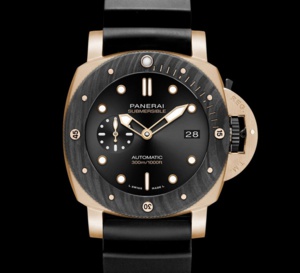 Panerai : association de matières pour la Submersible Goldtech Orocarbo