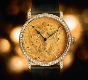 Cartier d’Art : Rotonde 42 mm Panthère en granulation, semis de grains d’or