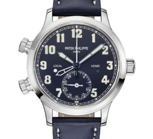 Patek Philippe : une nouvelle Pilot Travel Time en or gris taille "medium"