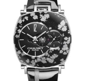 Chaumet Dandy Arty Open Face : Obsidienne neigeuse et Œil-de-tigre