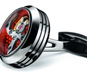 TF Est. 1968 : des boutons de manchette tourbillon carbone rouge