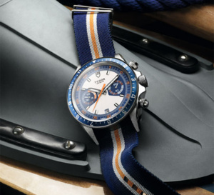 Tudor Heritage Chrono Blue : du bleu et du orange pour un chrono au design vintage