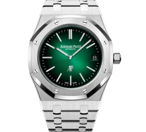 Audemars Piguet : l'ultra-luxe Royal Oak en platine et cadran vert fumé