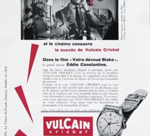 Votre dévoué Blake : Eddie Constantine porte une Vulcain Cricket