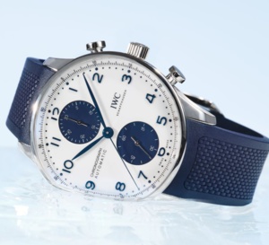 Chrono IWC Portugieser : en mode blanc et bleu