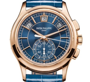 Patek Philippe 5905R chronographe Flyback Quantième annuel : nouvelle version or rose cadran bleu