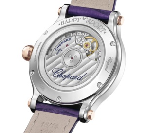 Chopard Happy Sport : Lucent Steel, cadran Midnight Purple et diamants mobiles